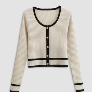 Commense Retro Contrast Cardigan